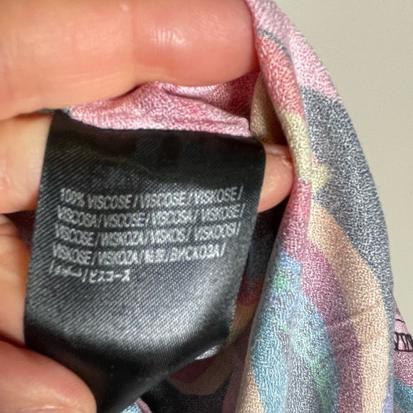 Farm Rio Black Banana Sky Mini Dress Sz S Puff Sleeve Tiered Flowy Beaded Beach - Picture 15 of 16